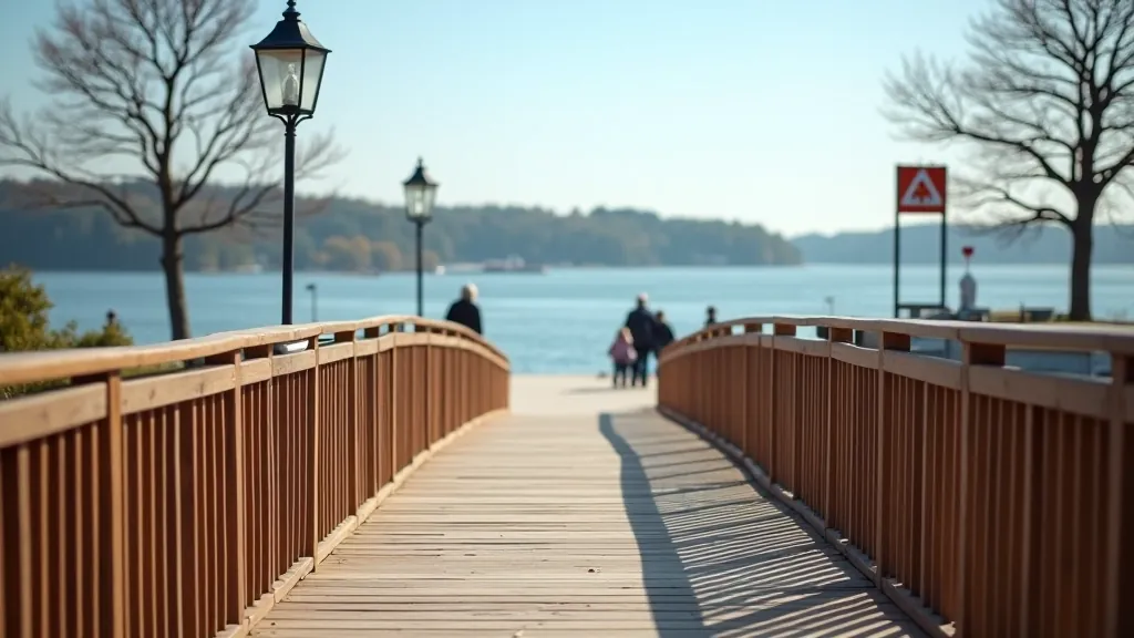 Accessible entrance to Jūrmala promenade with ramp, handrails, and clear pathways suitable for mobility devices